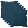 vidaXL Kussensloop 6 pcs HOUTEN Blauw 35 x 35 cm Fluweel