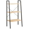 vidaXL Opbergmeubel met 3 lagen 56x35x108 cm lichtbruin en zwart