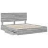 vidaXL Opslag bed met lade Grijs Sonoma 180 x 200 cm Bewerkt hout