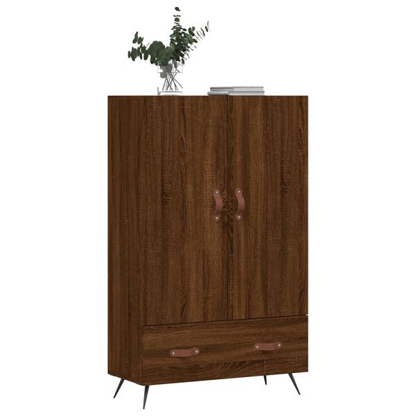 vidaXL Hoge kast 69,5x31x115 cm bewerkt hout bruin eikenkleur