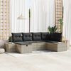 vidaXL Tuin Sofa Set met kussen 6 pcs Lichtgrijs poly rattan
