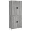 vidaXL Hoge kast 69,5x34x180 cm bewerkt hout grijs sonoma eikenkleurig