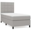 vidaXL Boxspring met matras stof lichtgrijs 90x200 cm