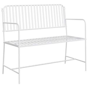 vidaXL Tuinbank 2 -Seater 103,5 x 51,5 x 90 cm Staal Effen Wit