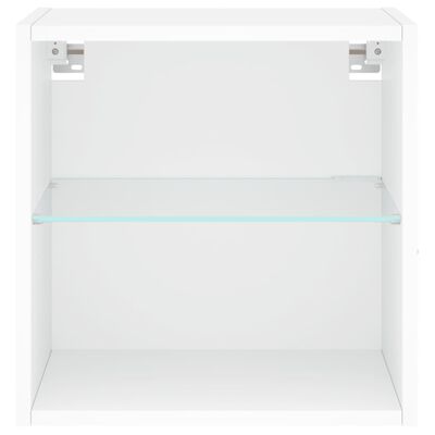 vidaXL Nachtkastje met LED's wandgemonteerd wit