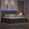 vidaXL Opbergbed met LED met matras Lichtgrijs 200 x 200 cm Polyester