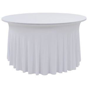 vidaXL 2 st Tafelhoezen stretch met rok 150x74 cm wit