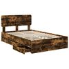 vidaXL Bedframe met lade Gerookte Eik 135 x 190 cm Geconstrueerd hout