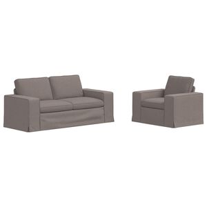 vidaXL Bankstel 2 st Taupe Stof