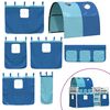 vidaXL Stapelbed met gordijnen 90x190 cm massief grenenhout blauw