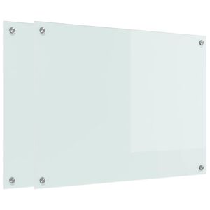vidaXL Keuken Achterwand 2 pcs Wit 80 x 60 cm gehard glas