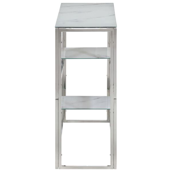 vidaXL Wandtafel roestvrijstaal en gehard glas zilverkleurig