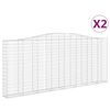 vidaXL Schanskorven 2 st gewelfd 400x30x160/180 cm ijzer
