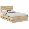 vidaXL Bedframe met lade Sonoma Eiken 120 x 200 cm Ingenieurshout