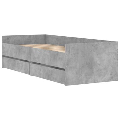 vidaXL Bedframe met lades betongrijs 90x190 cm