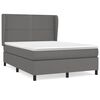 vidaXL Boxspring met matras kunstleer grijs 140x200 cm