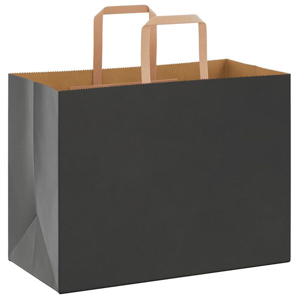 vidaXL Papieren zakken 50 st met hengsels 32x17x25 cm zwart