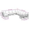 vidaXL Tuin Sofa Set 11 pcs Zwart Aluminium