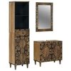 vidaXL Badkamermeubelset met lade 3 pcs Bruin Massief Mango Hout