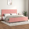 vidaXL Bedframe met hoofdeinde fluweel roze 200x200 cm