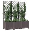 vidaXL Plantenbak met trellis bruin 120x40x136 cm PP