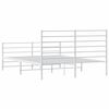 vidaXL Bedframe met hoofd- en voeteneinde metaal wit 150x200 cm