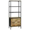 vidaXL Hoge kast met lade Bruin 70 x 35 x 180 cm Massief Mango Hout