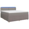 vidaXL Boxspringbed met matras met hoofdeinde Taupe 140 x 190 cm Stof