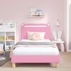 vidaXL Bedframe voor kinderen met hoofdbord Roze 90 x 190 cm Stof