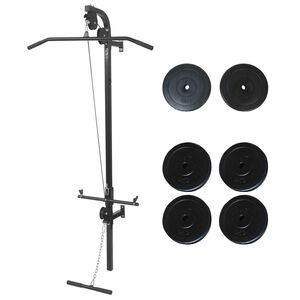 vidaXL Krachttoren voor aan de wand met gewichtsschijven 40 kg