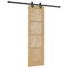 vidaXL Schuifdeur Naturel en Zwart 61 x 198,5 cm Massief grenenhout