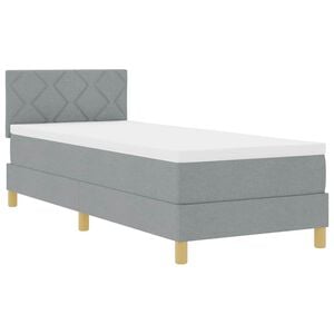 vidaXL LED Box Spring Bed met hoofdeinde Lichtgrijs 80 x 200 cm Stof