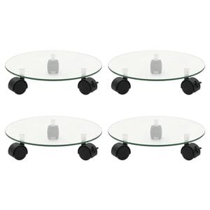 vidaXL Plantenrollers 4 st rond 28 cm gehard glas