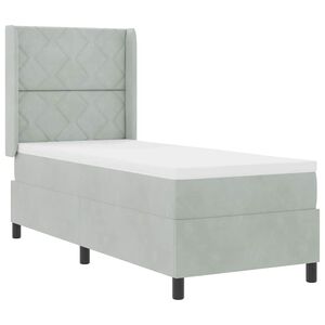 vidaXL Boxspringbed met hoofdeinde Lichtgrijs 80 x 200 cm Fluweel