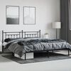 vidaXL Bedframe met hoofdbord metaal zwart 200x200 cm