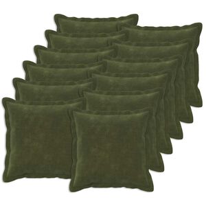 vidaXL Kussensloop 12 st HOUTEN Groen 40 x 40 cm Microfiber Fleece