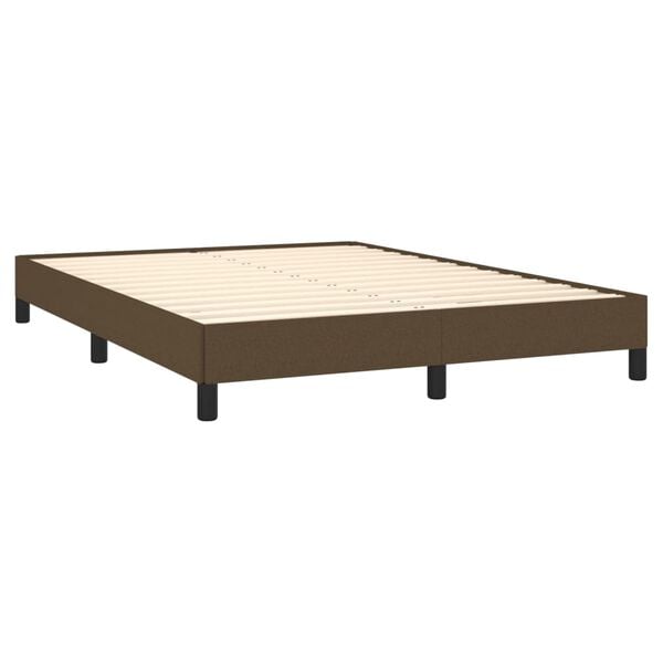 vidaXL Bedframe zonder matras stof donkerbruin 140x190 cm