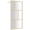 vidaXL Inloopdouchewand transparant 90x195 cm ESG-glas goudkleurig