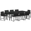 vidaXL Tuin eettafelset 9 st Zwart poly rattan
