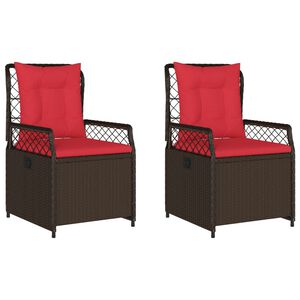 vidaXL Liggende tuinstoelen 2 stuks bruin polyrotan