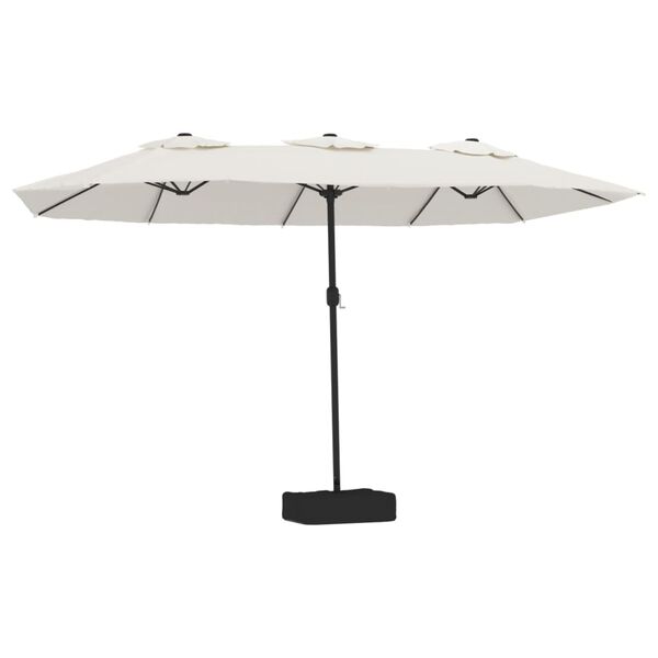 vidaXL Parasol dubbel 449x265 cm zandwit