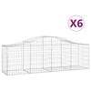 vidaXL Schanskorven 6 st gewelfd 200x50x60/80 cm gegalvaniseerd ijzer
