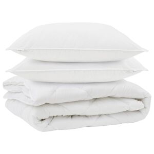 vidaXL All-season dekbed met kussen 3 pcs Wit Microvezel