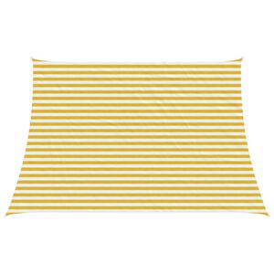 vidaXL Zonneschaduwzeil 3 / 4 x 3 m HDPE Rechthoekig Geel en Wit