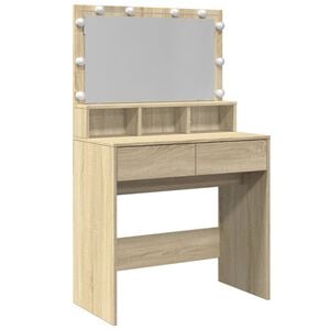 vidaXL Kaptafel met LED 80x41x134,5 cm sonoma eikenkleurig