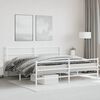 vidaXL Bedframe met hoofd- en voeteneinde&nbsp;metaal wit 200x200 cm