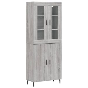 vidaXL Hoge kast 69,5x34x180 cm bewerkt hout grijs sonoma eikenkleurig