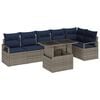 vidaXL Tuin Sofa Set 7 st 6-Aantal zitplaatsen Grijs en Marineblauw