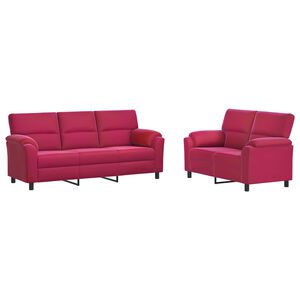 vidaXL Bankstel 2 pcs Wijnrood fluweel