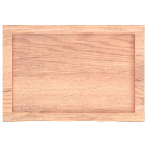 vidaXL Wastafelblad 60x40x(2-6) cm behandeld massief hout lichtbruin